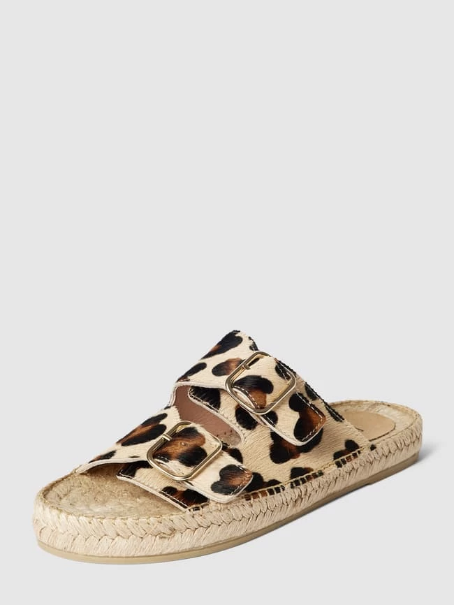 Espadrij Slides Mit Animal-Print - Hellbraun 4 Espadrij Slides Mit Animal-Print - Hellbraun – Bild 2