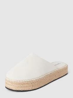 Calvin Klein Jeans Mules Aus Leder Mit Plateausohle Modell 'ROPE' - Weiß