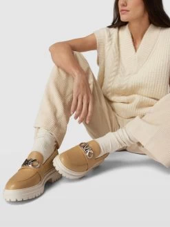 MICHAEL Michael Kors Penny-Loafer Mit Label-Applikation Modell 'PARKER LUG LOAFER' - Camel