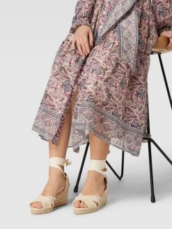 Castañer Wedges Mit Ausgefranstem Saum Modell 'BLUMA' - Offwhite