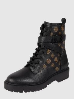 Guess Boots Mit Logo-Muster - Schwarz