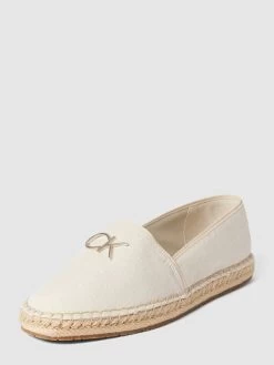 Schuh Traum 50 CK Calvin Klein Espadrilles Mit Label-Applikation - Ecru