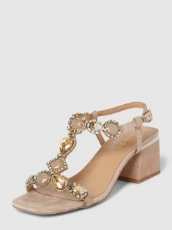 ALMA EN PENA Sandaletten Mit Ziersteinbesatz - Beige