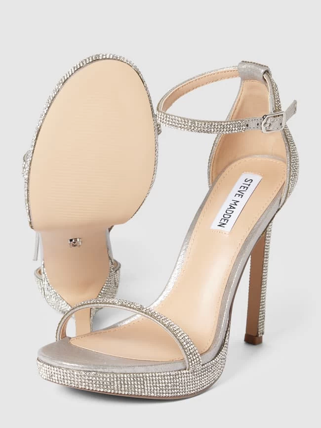 Steve Madden Sandalette Mit Strasssteinbesatz - Silber 6 Steve Madden Sandalette Mit Strasssteinbesatz - Silber – Bild 4