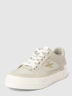 Calvin Klein Jeans Sneaker Aus Beschichtetem Leder-Mix Modell 'BOLD' - Beige