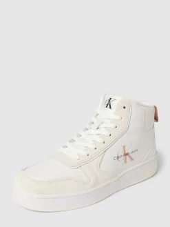 Calvin Klein Jeans High Top Sneaker Mit Label-Details Modell 'BASKET' - Beige