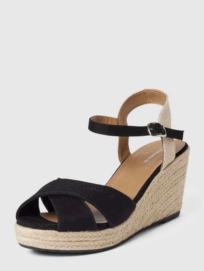 Tom Tailor Wedges Mit Label-Detail Modell 'Basic' - Schwarz 3 Tom Tailor Wedges Mit Label-Detail Modell 'Basic' - Schwarz