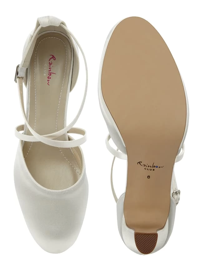 Rainbow Club Pumps Aus Satin Mit Gekreuzten Riemen - Offwhite 7 Rainbow Club Pumps Aus Satin Mit Gekreuzten Riemen - Offwhite – Bild 5