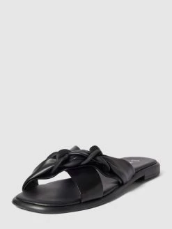 Marco Tozzi Pantoletten Mit Breiten Riemen - Schwarz