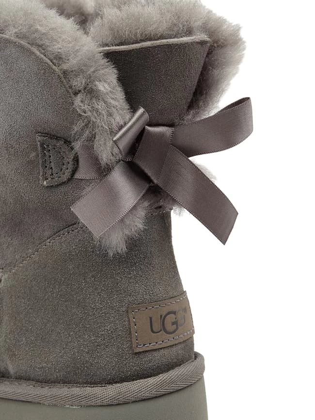 UGG Boots Aus Veloursleder Modell 'Mini Bailey' - Hellgrau 4 UGG Boots Aus Veloursleder Modell 'Mini Bailey' - Hellgrau – Bild 2