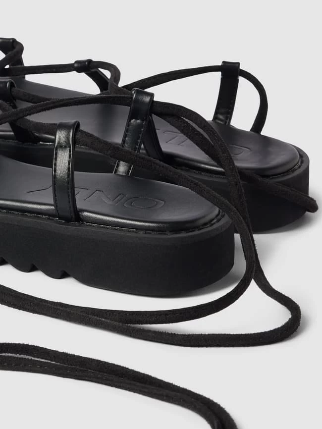 Only Sandalen Mit Schnürung Modell 'MALU' - Schwarz 4 Only Sandalen Mit Schnürung Modell 'MALU' - Schwarz – Bild 2