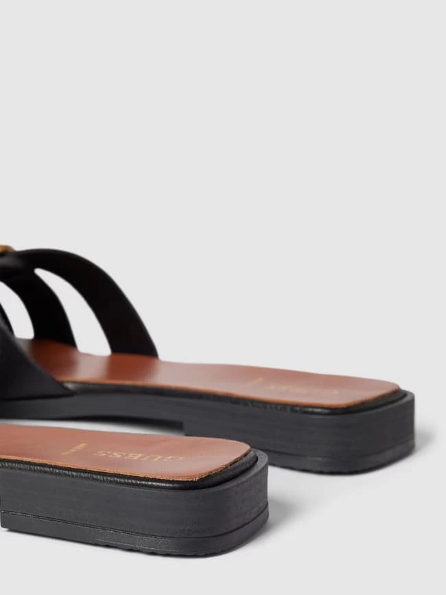 Guess Pantoletten Aus Leder Mit Label-Detail Modell 'SYMO' - Schwarz 4 Guess Pantoletten Aus Leder Mit Label-Detail Modell 'SYMO' - Schwarz – Bild 2