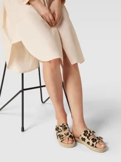 Espadrij Slides Mit Animal-Print - Hellbraun