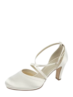 Rainbow Club Pumps Aus Satin Mit Gekreuzten Riemen - Offwhite