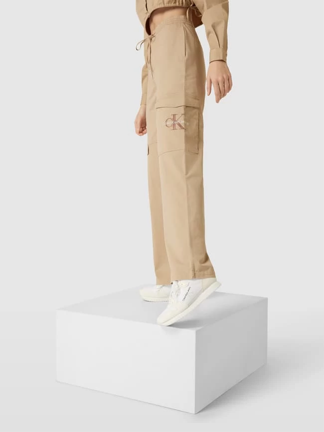 Calvin Klein Jeans Sneaker Aus Leder-Mix Mit Label-Details - Offwhite 3 Calvin Klein Jeans Sneaker Aus Leder-Mix Mit Label-Details - Offwhite